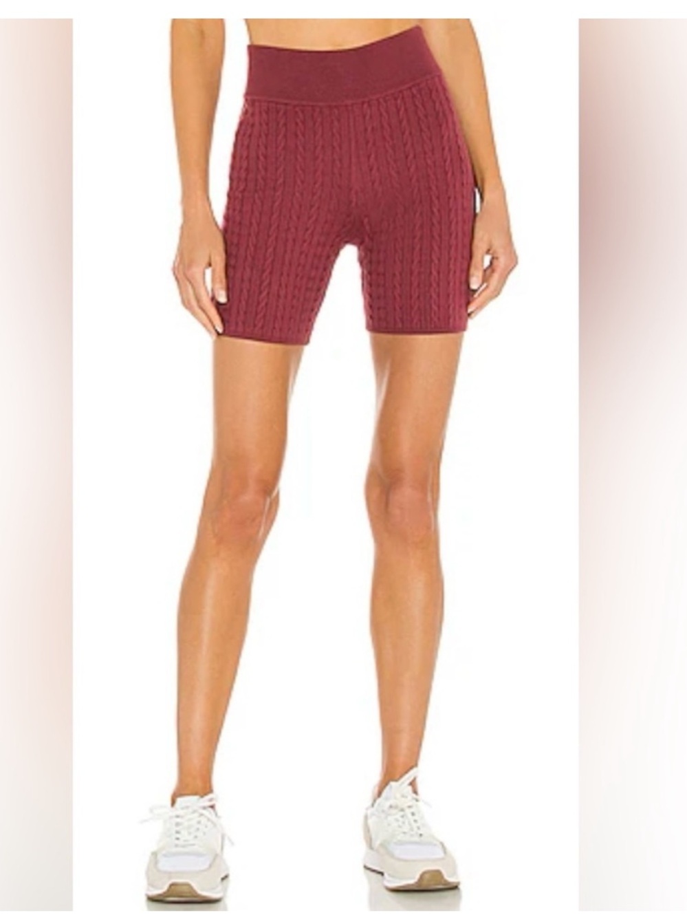 NWT 525 America Knit High-Waist Biker Shorts - Burgundy xs